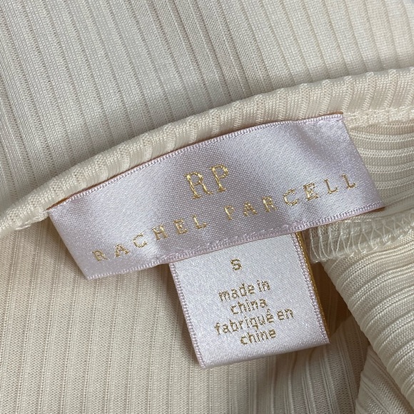 Rachel Parcell Ivory Ribbed Blouse Top Sz S - Picture 4 of 11